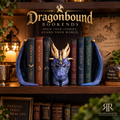 Dragonbound fantasy dragon bookends on a bookshelf, part of the Dragon's Library Set