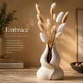 Off-white Origin Series Embrace body vase with dried bunny tails and wheat