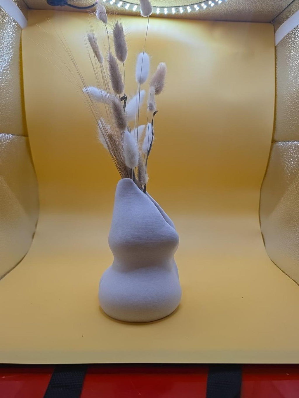 Light gray Embrace vase, side view