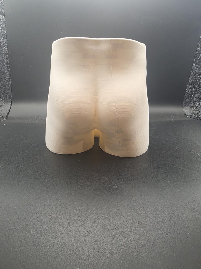 White Good Morning Wood planter, rear view