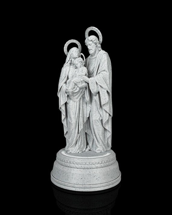 Mary Joseph and Jesus nativity sculpture