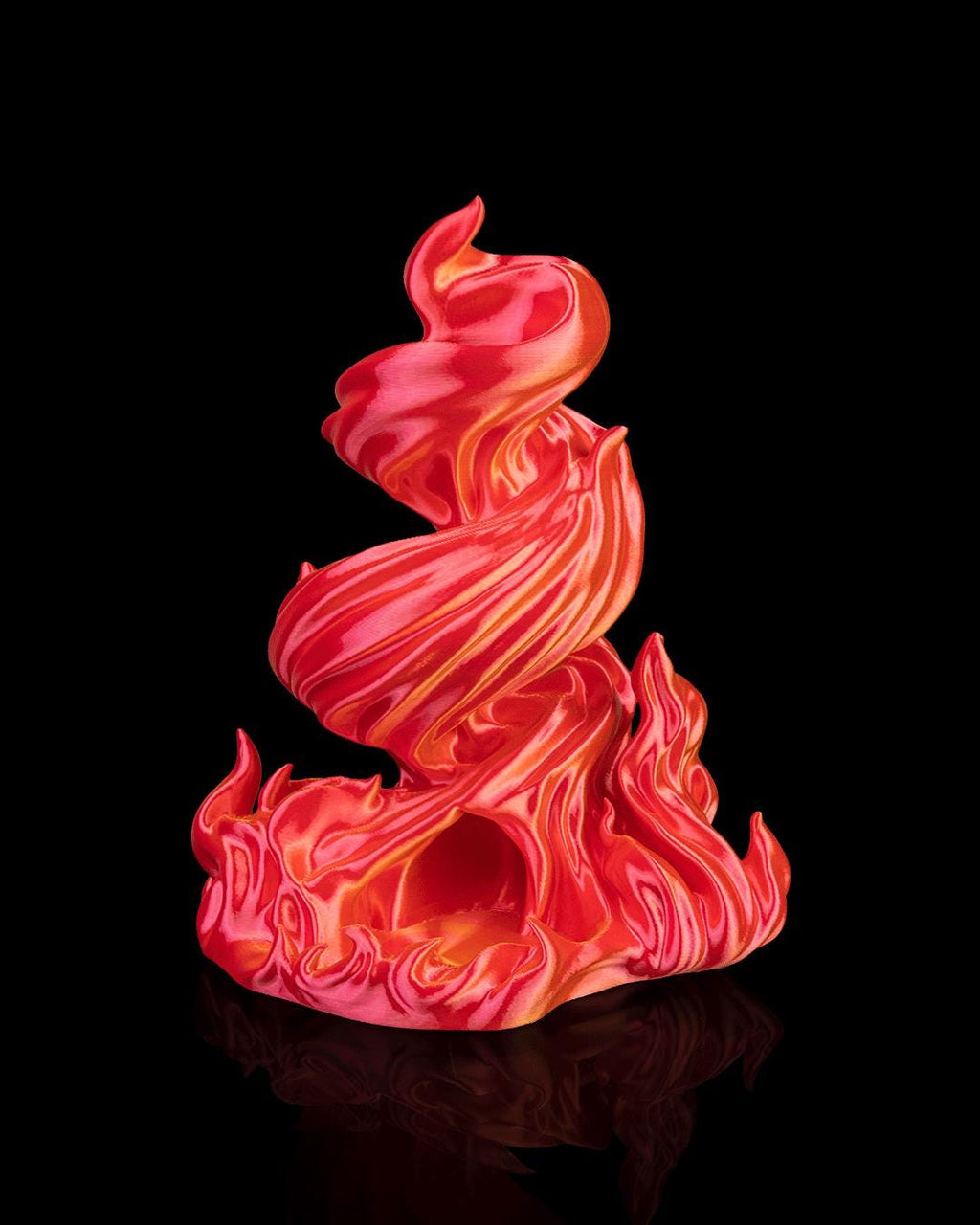 Burning Roll flame dice tower in red, front view