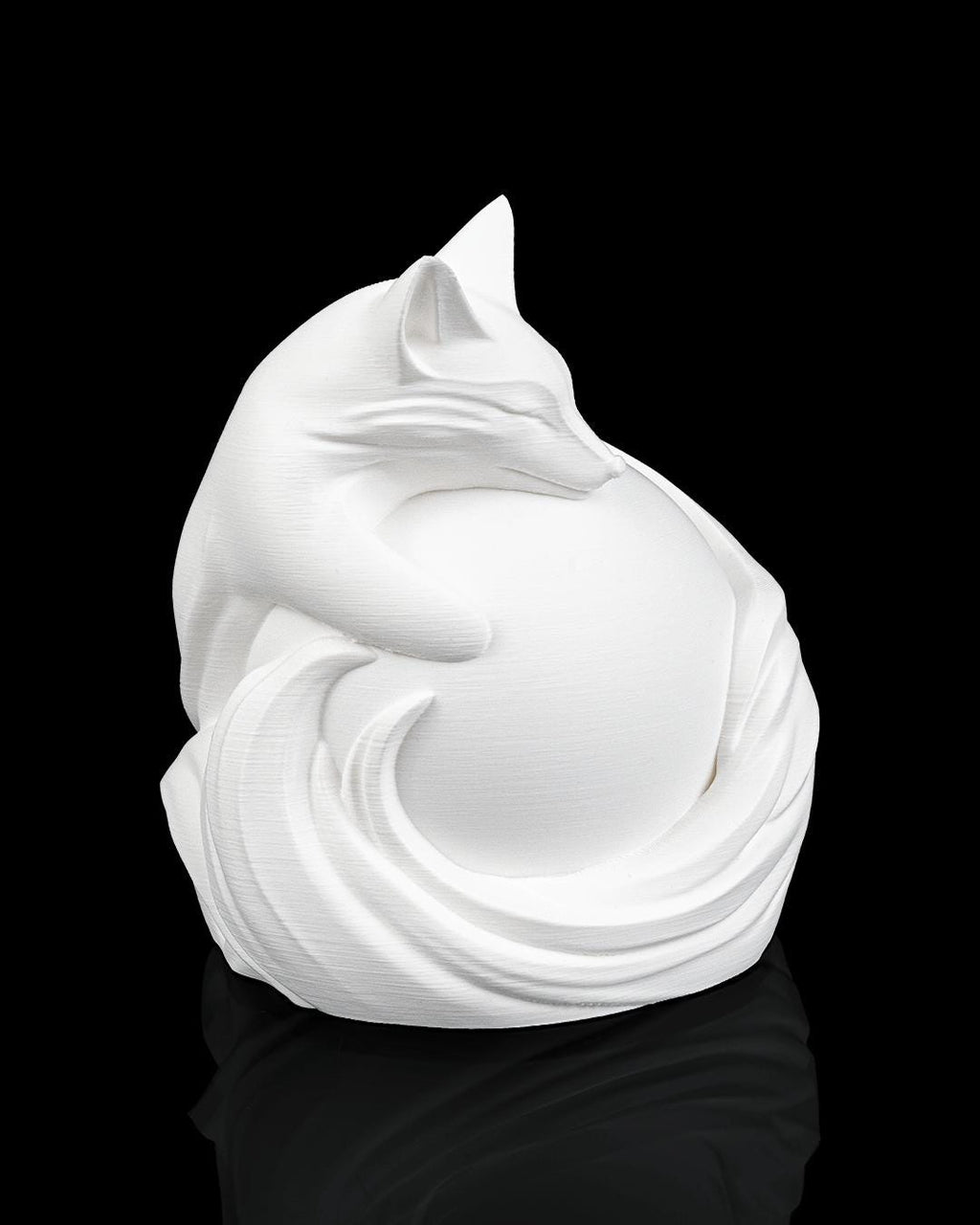 Fox sphere lamp unlit in white, front view
