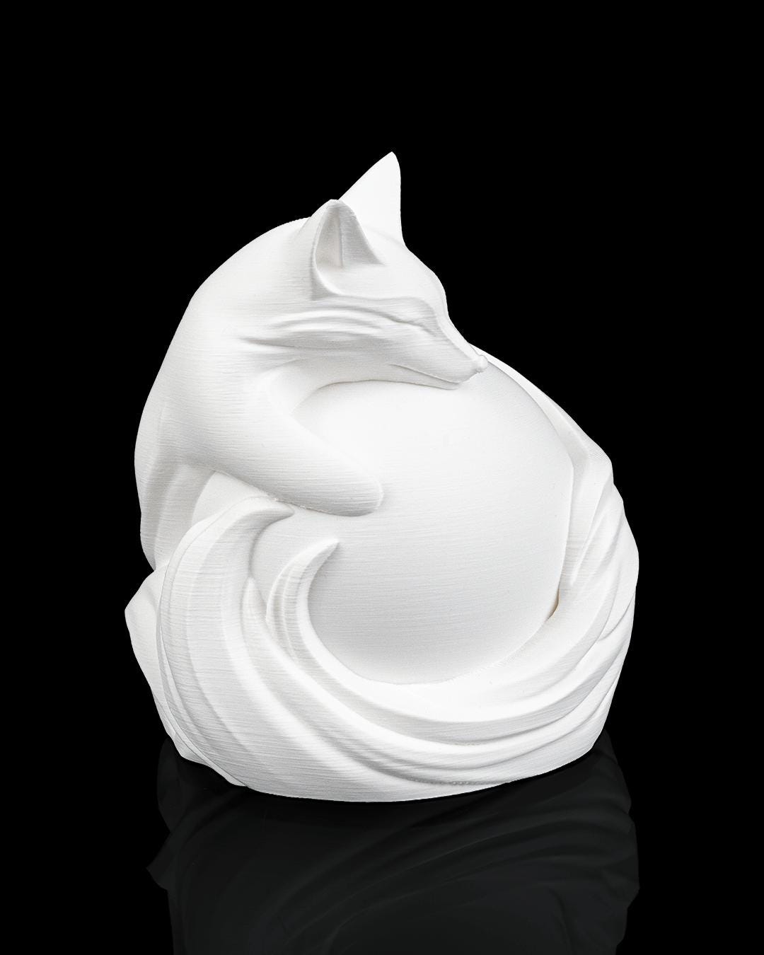 Fox sphere lamp unlit in white, front view