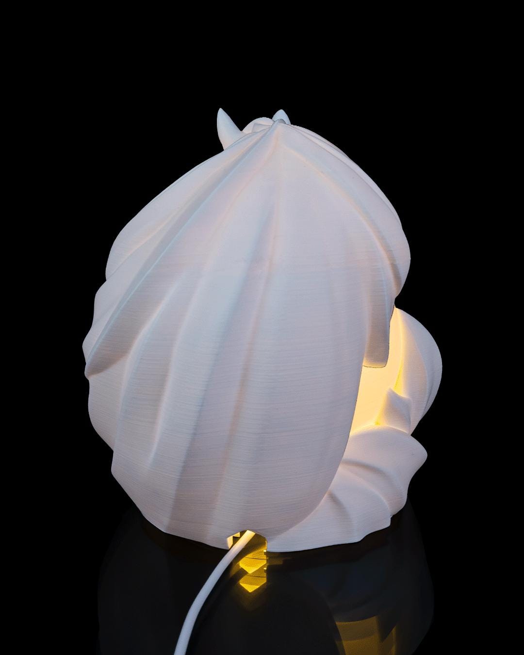 Stallion sphere lamp, back view with power cord