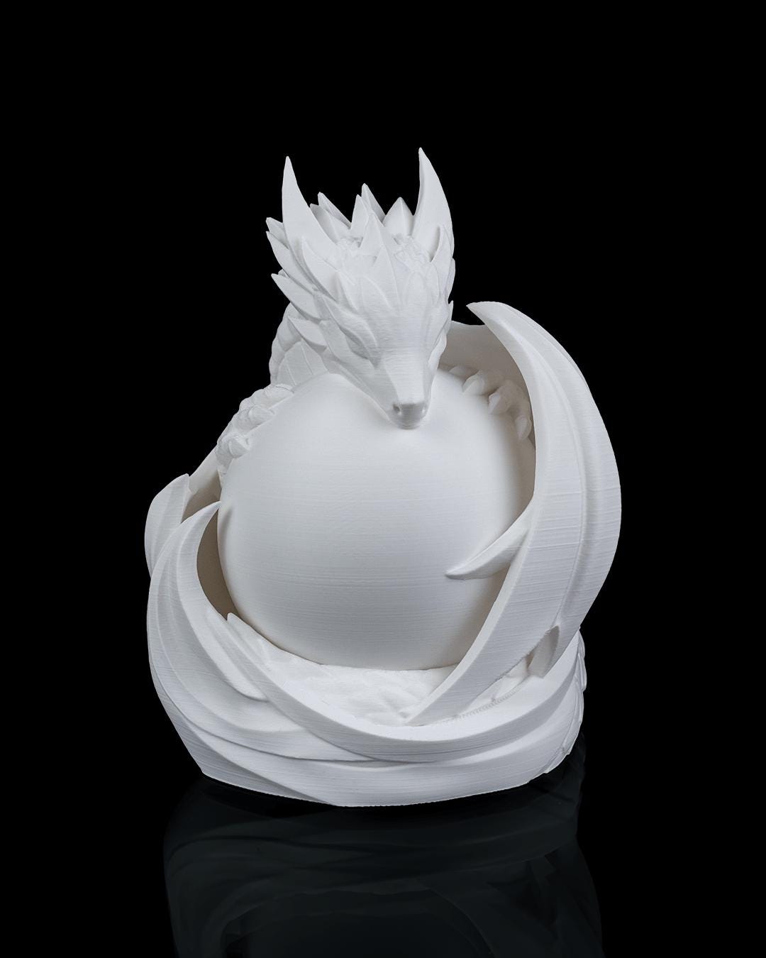 Dragon sphere lamp unlit in white