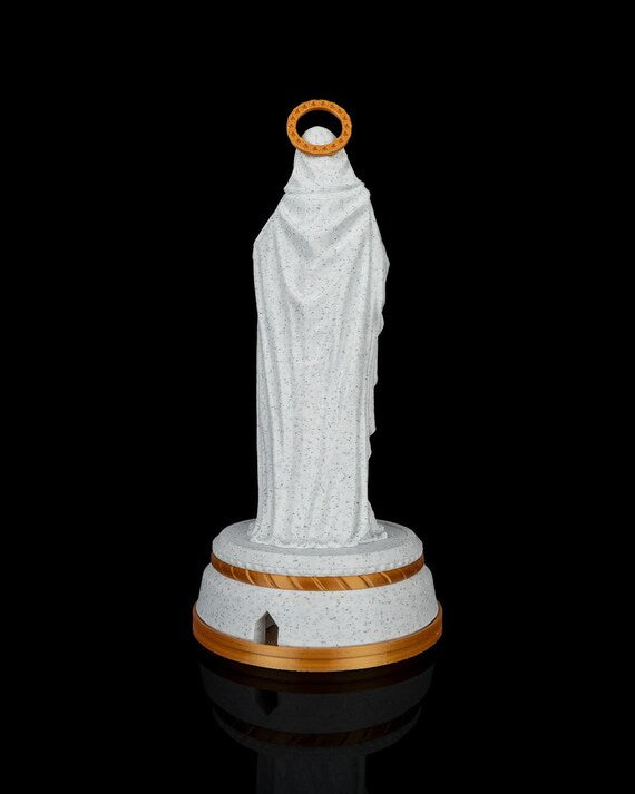 Madonna and Child statue in marble and gold finish