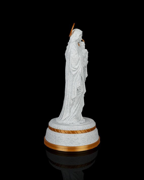 Madonna and Child statue with coordinating pedestal