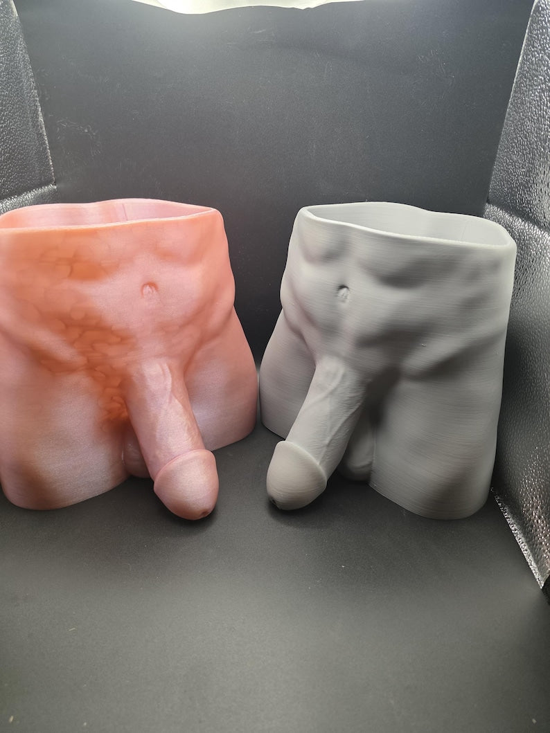 Monster Dong planters in neutral and gray colors