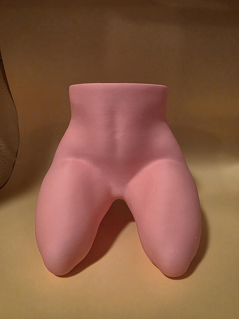 Light pink Mrs. Gray body planter, front view