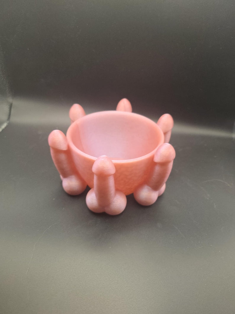 Small pink penis bowl planter
