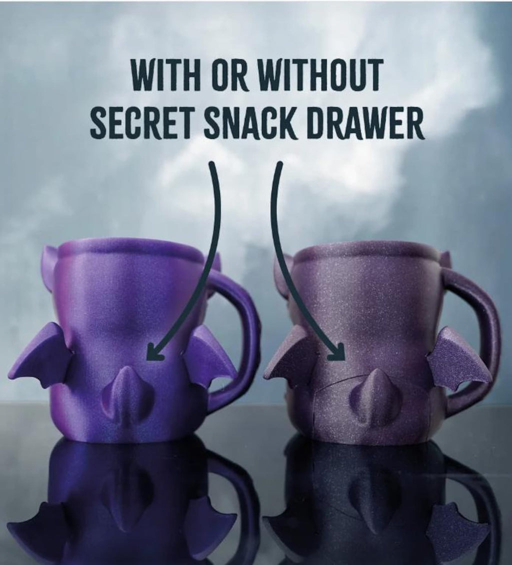 Bramble the Bat holders side by side, with and without the snack drawer