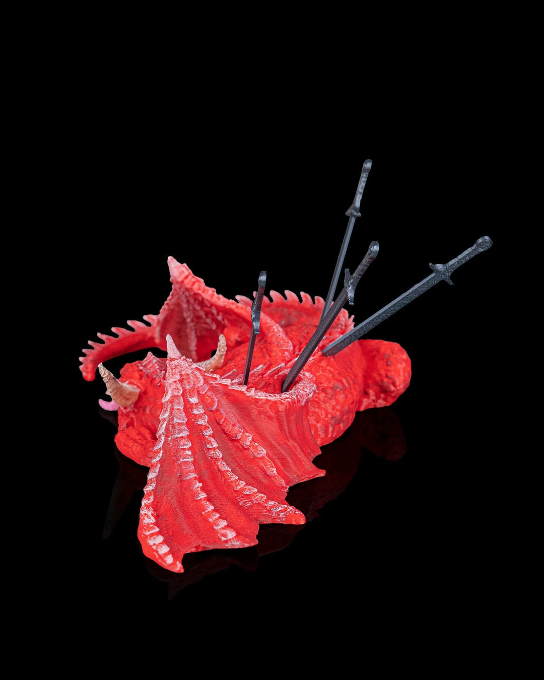 Dragon sword bookmark holder rear angle showing wing and sword details