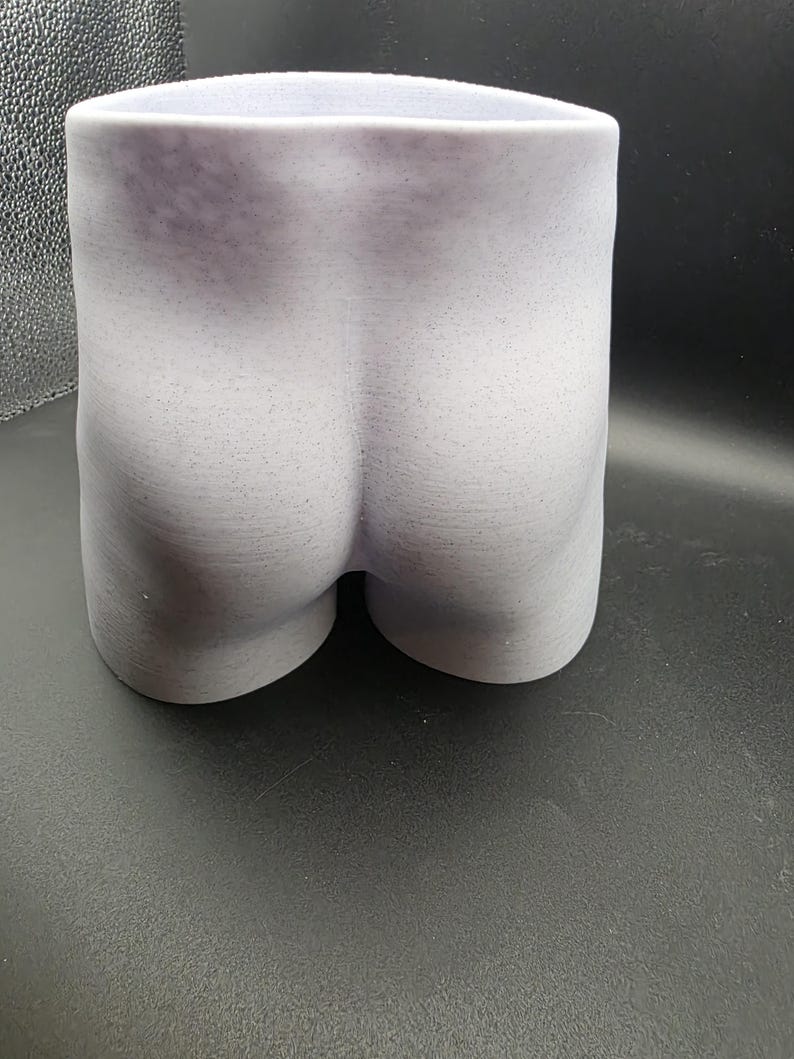 White Uncircumcised Monster Dong planter, rear view