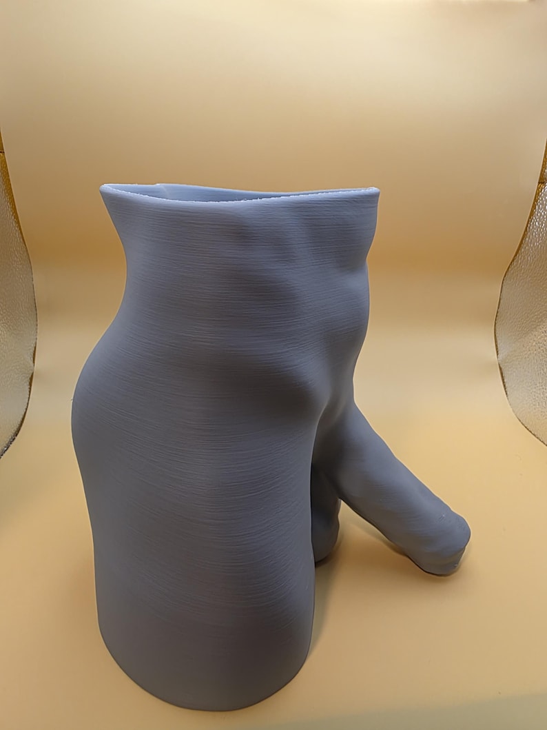 Gray Uncircumcised Monster Dong planter, opposite side view